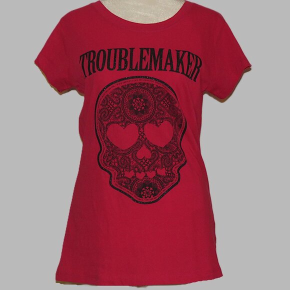 Lyric Nation Unisex K-Pop Troublemaker Skull Short-Sleeve T-Shirt Size L (C205) - Picture 2 of 6